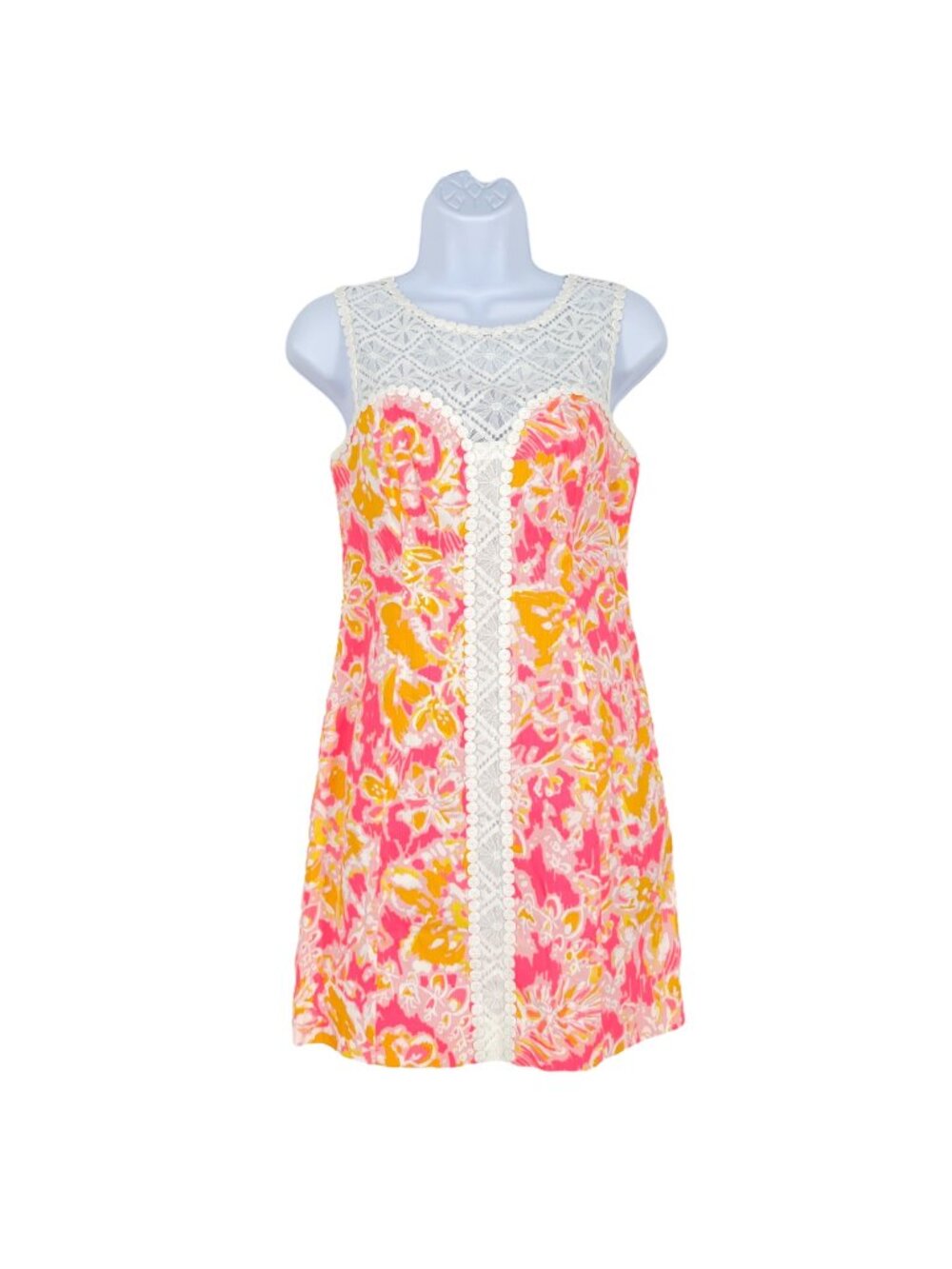 Lilly Pulitzer Sofia Dress Ooh la pink coral orange Preppy Resortwear Size 0
